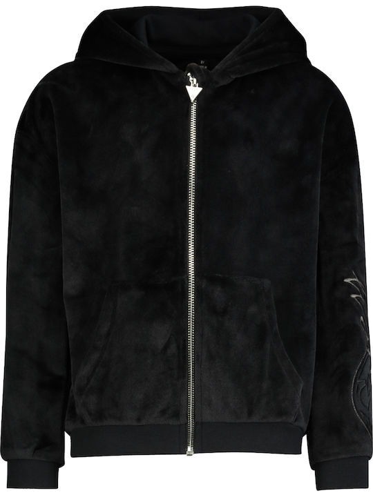 Kids Sweatshirt Cardigan with Hood Black