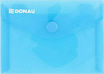 Donau Folder Transparent with Button for Paper A7 Blue