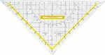 Aristo Γεωμετρικό Τρίγωνο Πλαστικό Διάφανο 25cm με Λαβή Γεωδετικό με Πιάστρα