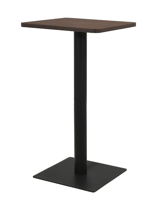 Bistro Table Bar Wooden with Cement Frame Dark Ash 50x50cm