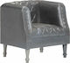 Sessel aus echtem Leder Grey 60x57x64cm