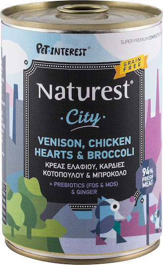 Naturest City Wet Food Dogs in Cans with Deer, Chicken and Vegetables Grain-Free 400gr