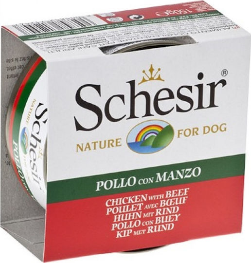 Schesir Dog Jelly Wet Food Dogs in Cans with Chicken and Calf Grain-Free & Gluten-Free 150gr