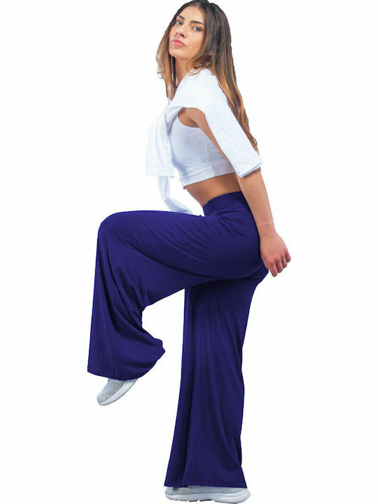 Bodymove Women's High Waist Wide Sweatpants Purple