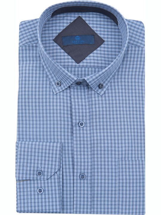 LEXTON Plaid shirt light blue