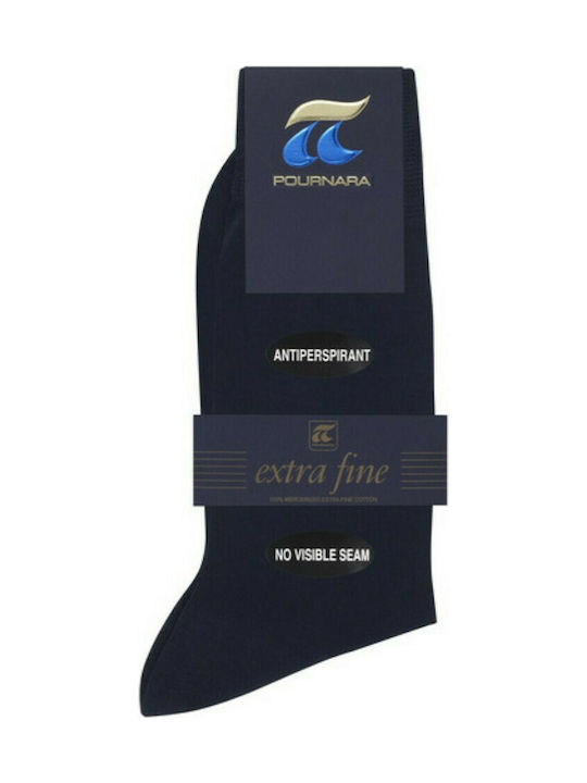 Pournara Herren Einfarbige Socken Blau 1Pack