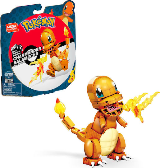 Mega Bloks Building Blocks Pokémon Medium Charmander Glumanda for 7+ Years 180 Pieces