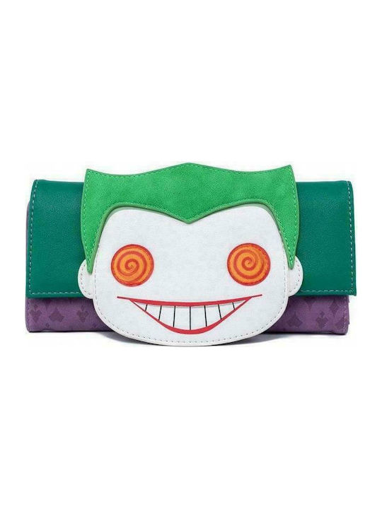 Loungefly Dc Comics Joker Portofel pentru copii cu clips pentru Băiat Verde DCCWA0026