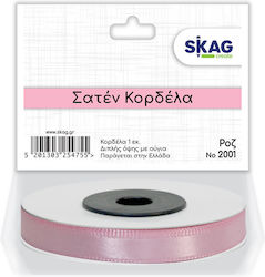 Skag Сатен Лента Двустранна Едноцветна Розов 15...