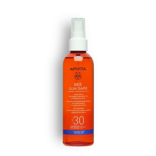 Apivita Bee Sun Safe Ηλίανθος & Καρότο Αδιάβροχο Αντηλιακό Λάδι για το Σώμα SPF30 σε Spray 200ml