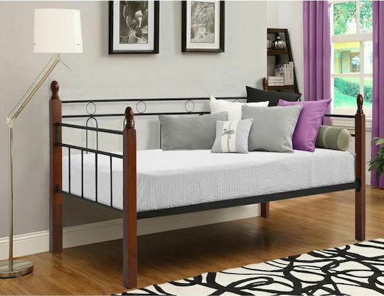 Καναπές Κρεβάτι Μονό για Στρώμα 90x190cm Μαύρο Καναπές Κρεβάτι Μονό για Στρώμα 90x190cm Μαύρο