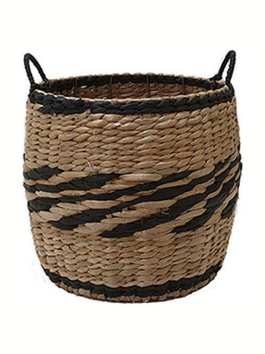 Wicker Decorative Basket Rush Black 38x30x30cm Atmosphera