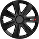 AMiO Car Hubcap Set Gtx Black Carbon 14" 1pc Black /AM