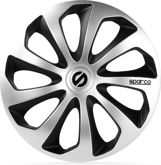 Sparco Σετ Τάσια Αυτοκινήτου Sicilia 4τμχ 14" Ασημί/Μαύρο