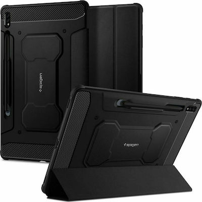 Spigen Rugged Armor Pro Flip Cover Πλαστικό Μαύρο (Galaxy Tab S7+)