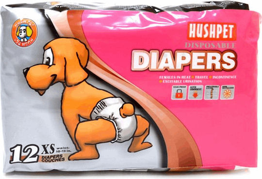 Hushpet Diapers Dog Panties Period XSmall 12pcs