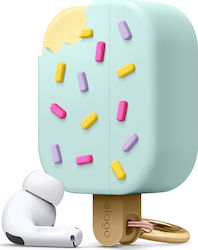 Elago Ice Cream Hülle Silikon mit Haken in Türkis Farbe für Apple AirPods Pro