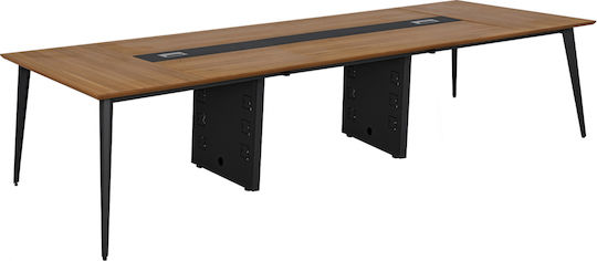 Meeting Table Wooden Honey Oak / Grey with Metal Legs 360x140x75cm