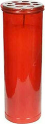 Plastic Memorial Tribute Candle 50Τ Red 5 Days Burning Time