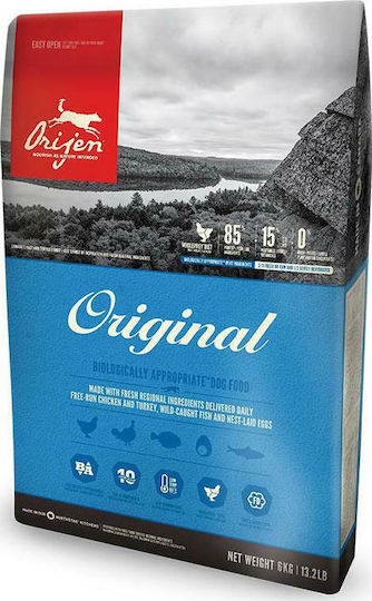 Orijen Original Adult 6kg Dry Food Grain-Free for Adult Dogs with Turkey, Chicken and Fish