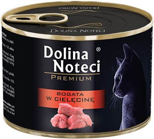 Dolina Noteci Premium Nasses Katzenfutter für Katze in Dose mit Huhn und Kalb 185gr