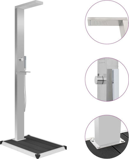 vidaXL Silver Pool Shower