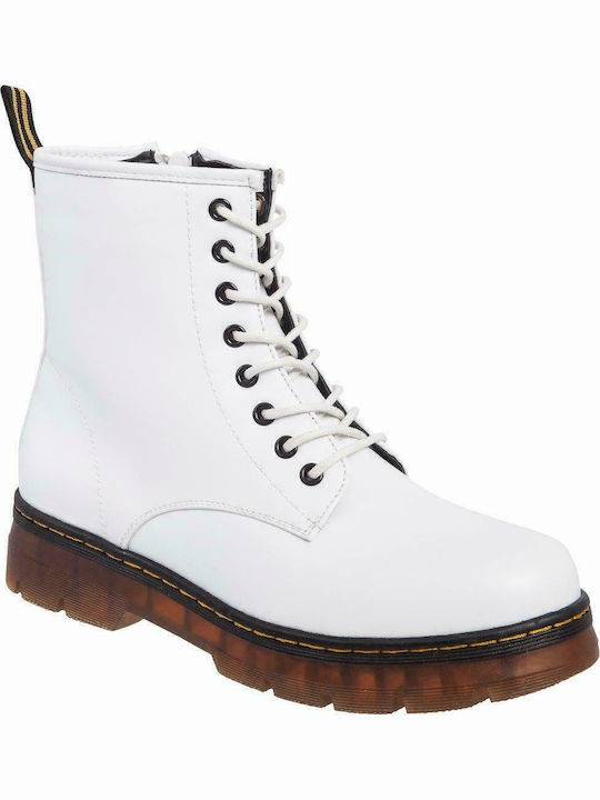 Adam's Shoes Δερμάτινα Γυναικεία Αρβυλάκια Λευκά