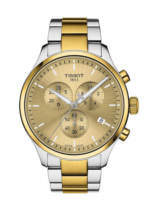Tissot Chrono Xl Classic Ανδρικό Ρολόι 45mm Χρονογράφος Μπαταρίας με Ασημί Μεταλλικό Μπρασελέ
