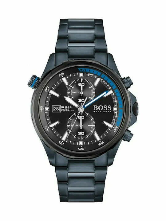 Globetrotter Men's Watch 46mm Chronograph Battery with Blue Stainless Steel Strap