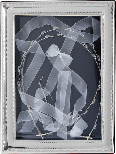 Prince Silvero Tabletop Rectangle Wedding Crown Case / Photo Frame Silver/Brown 24x18cm