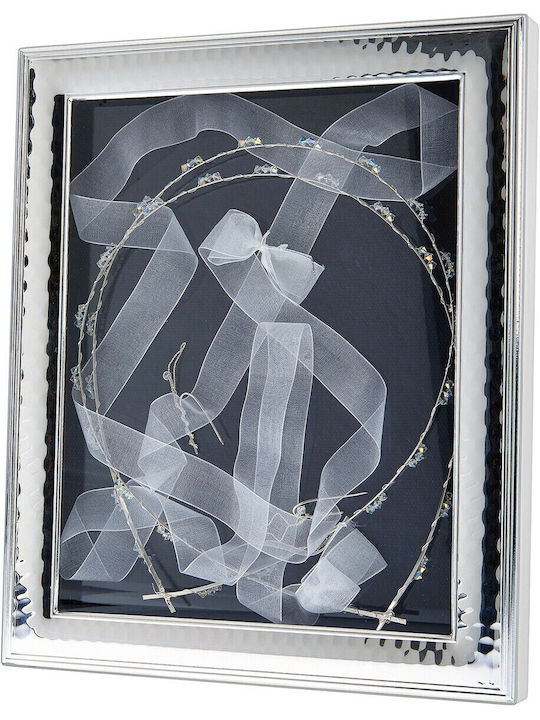 Prince Silvero Hochzeitskronen-Etui Fotografierahmen Rechteck Silver/White 24x18εκ.