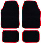 Autoline Carpet Front and Rear Mat Set Universal 4pcs Red