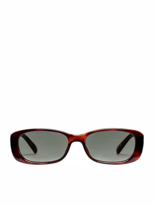 Le Specs Unreal Unisex Sunglasses with Brown Tartaruga Plastic Frame and Gray Lens LSP2002256