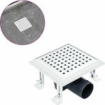 vidaXL Stainless Steel Double Siphon Floor with Size 12x12cm Silver
