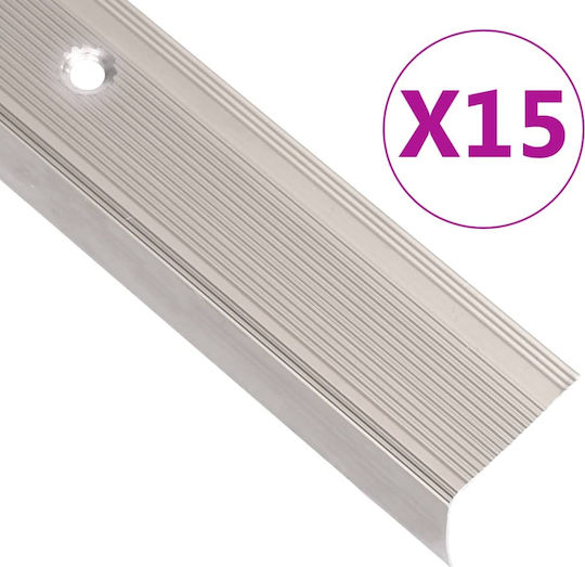 vidaXL Profile Aluminum Stair Profile Shape C 15pcs. Champagne 100cm Aluminum 100x100x3cm 15pcs