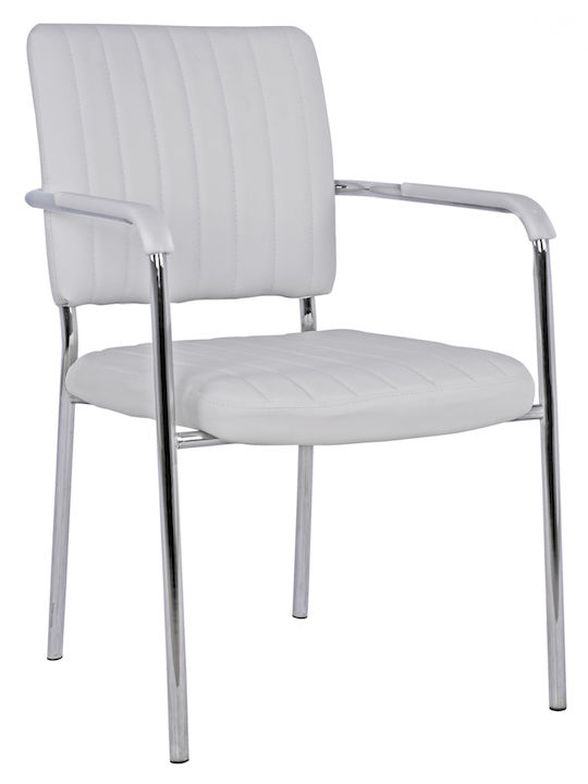 Καρέκλα Επισκέπτη με Μπράτσα Λευκή 56.6x59x85cm