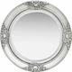 vidaXL Μπαρόκ Wall Mirror with Silver Wooden Frame Diameter 50cm 1pcs