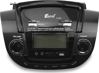 Φορητό Ηχοσύστημα FP-202U mit Bluetooth / MP3-Spieler / USB / Radio in Schwarz Farbe