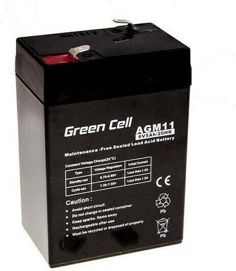 Green Cell Μπαταρία UPS με Χωρητικότητα 5Ah και Τάση 6V AGM11