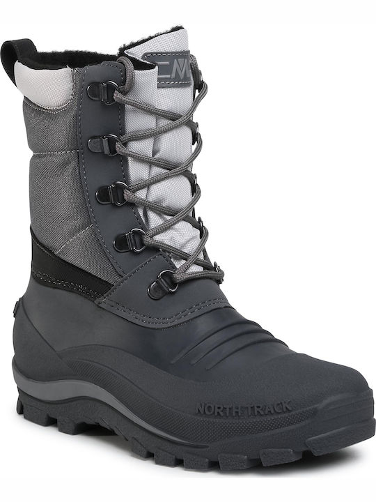 Kinderstiefel Schnee mit Schnürsenkeln Grau