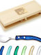 Claude Dozorme Laguiole Spoon Set Desert / Ice Cream Stainless Blue Green 6pcs