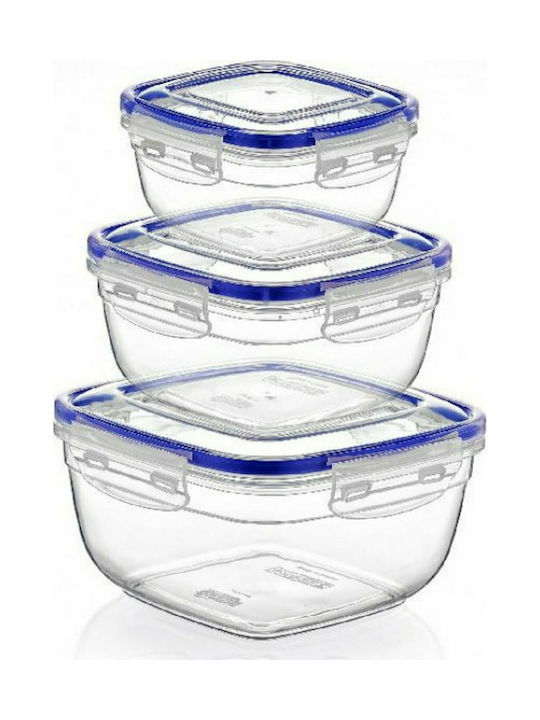Dunya Cutie pentru Mâncare Plastic Albastru 3buc