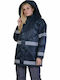 Ergo Waterproof Winter Reflective Work Jacket with Detachable Hood Blue