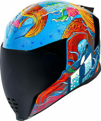 Icon Airflite Inky Full Face Helmet with Sun Visor DOT / ECE 22.05 Blue 0101-1205