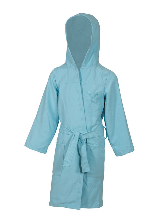 Vaquita 66727 Kids Swimming Bathrobe Turquoise Suede Microfiber
