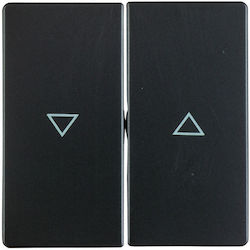 Hager Q.1/Q.3 Shutter Switch Front Rolls in Black Color 16256086