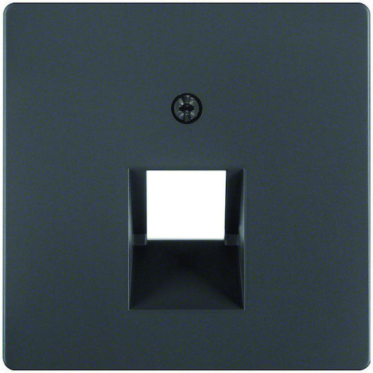 Hager Q.1/Q.3 Netzwerk-Telefon-Steckdosenplatte Telefon & Daten 1 Ausgang in Schwarz Farbe 14076086