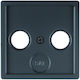 Hager Q.1/Q.3 TV-Antenna Socket Front TV+FM+SAT Switch Frame in Black Color 12036086