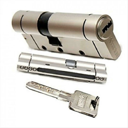 Scorpion Κύλινδρος Κλειδαριάς Ασφαλείας Premium 90mm (30-60) με 1 Κλειδιά Ασημί