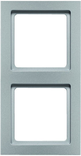 Hager Q3 Switch Frame 2 Positions Vertical Installation in Silver Color 10126094